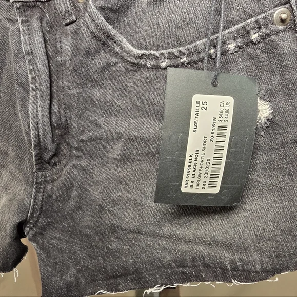 15. NWT Harlow Charcoal Hi Rise Jean Shorts Size 25 W 13-14 R 11 I 2 - Picture 5 of 8